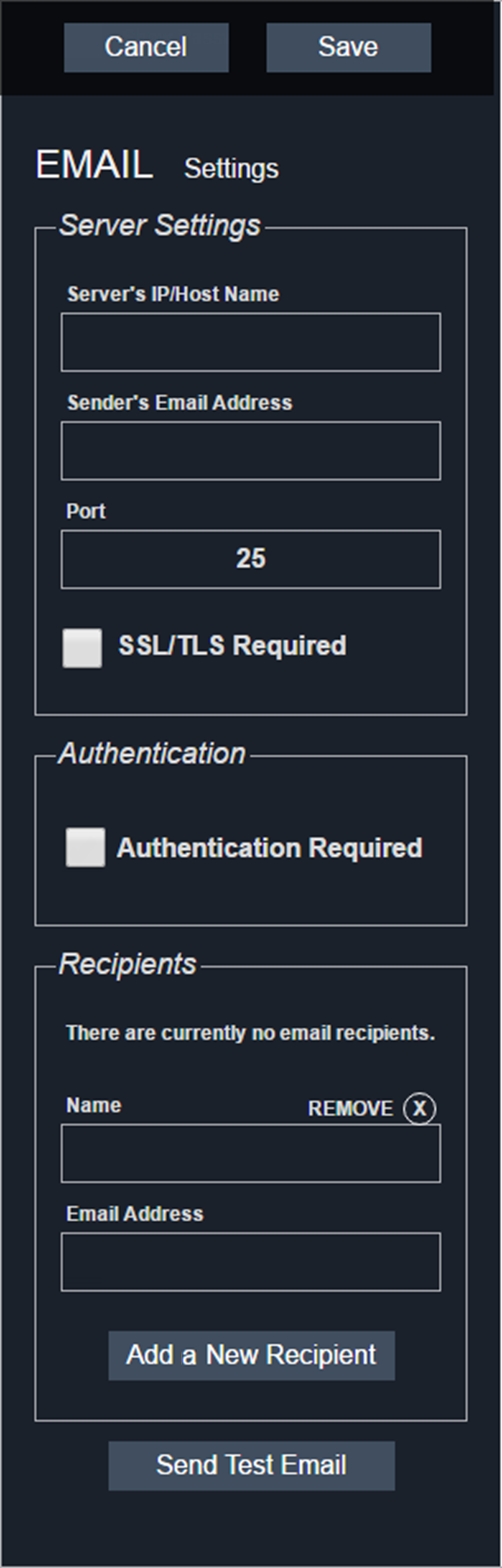 Configuring Email Settings