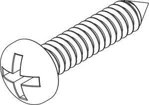 #10 x 1 Phillips Screw #10 x 1 Phillips Screw